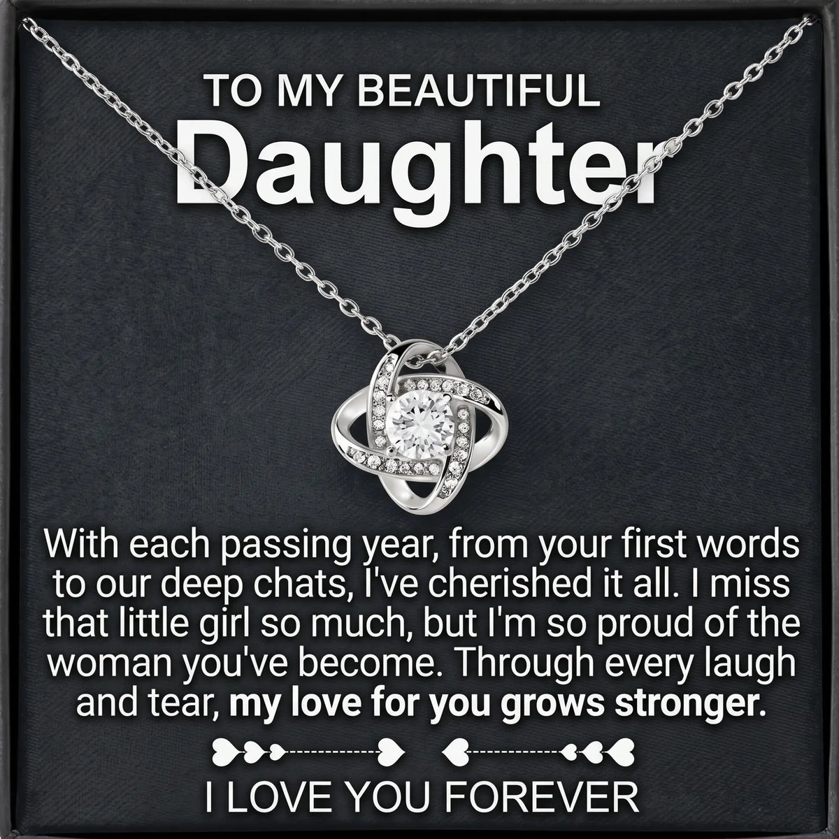 "To my Daughter" Forever Rose Necklace Set