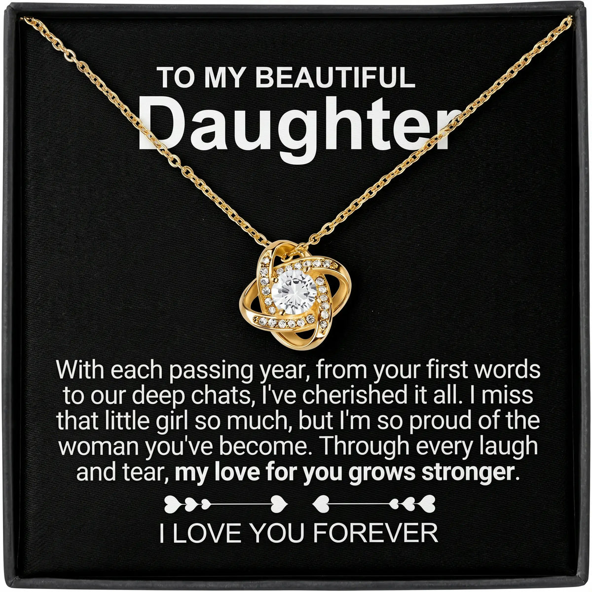 "To my Daughter" Forever Rose Necklace Set